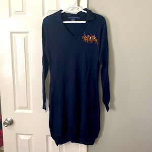 Womens Ralph Lauren Sport Sweater Dress, Navy, Size XL